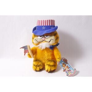 1980s Dakin Garfield Uncle Sam Plush Vintage Toy with Tag ~ 260317-WH 989
